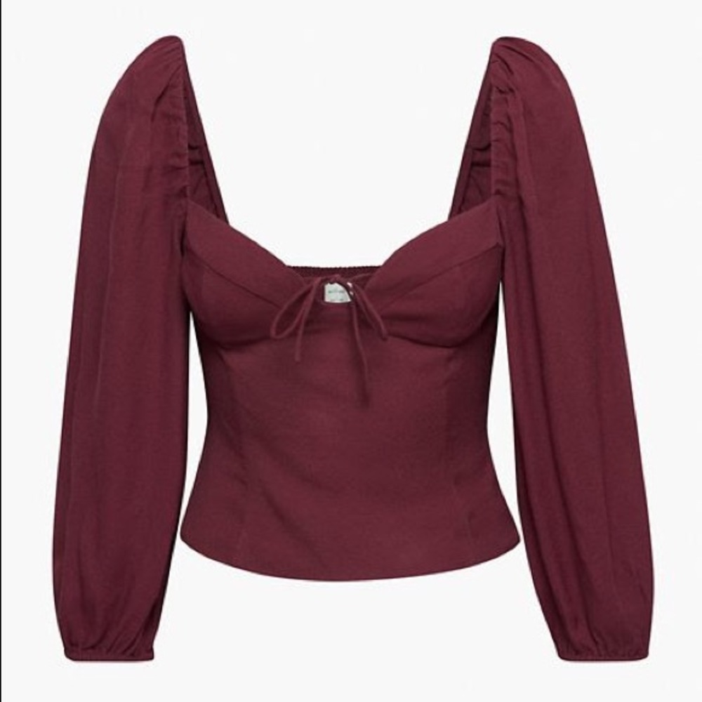 XS burgundy Novella blouse from Aritzia - NWT!